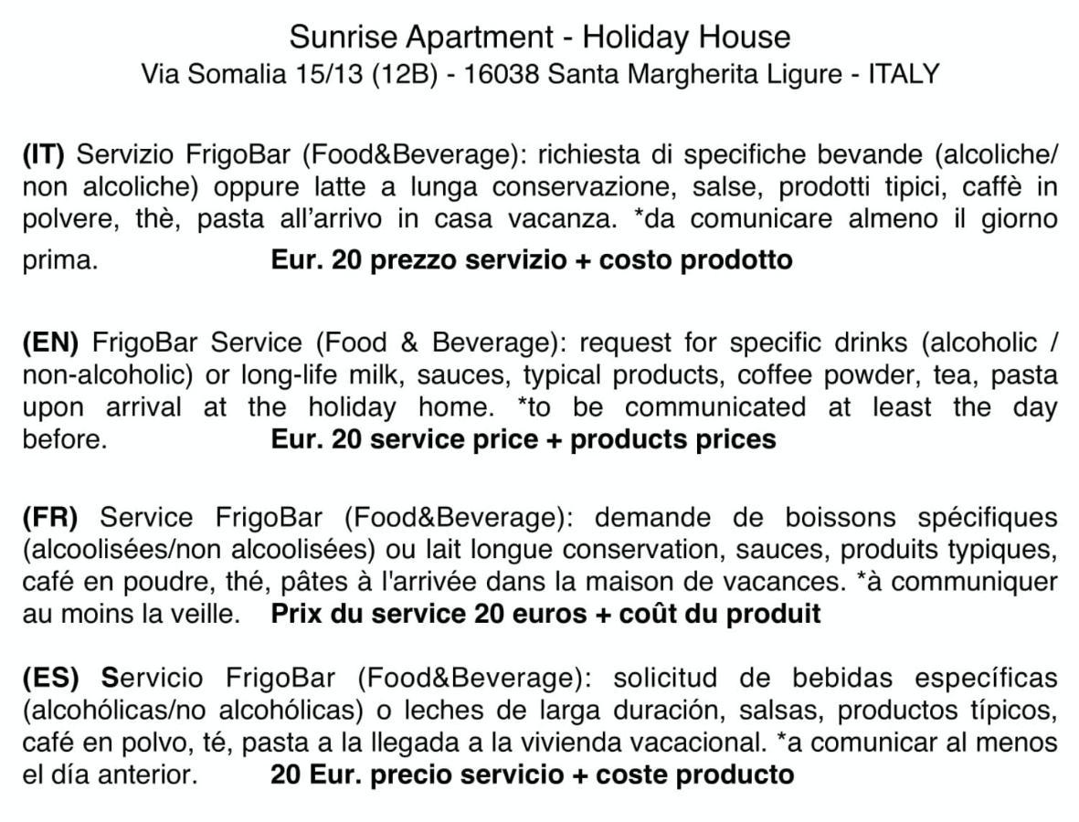 Sunrise Apartment Santa Margherita Ligure Eksteriør bilde